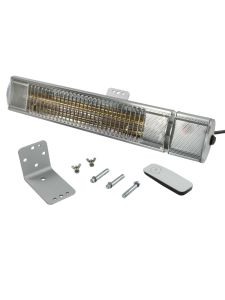 Levante 1.5kW Quartz Patio Heater with Remote Silver